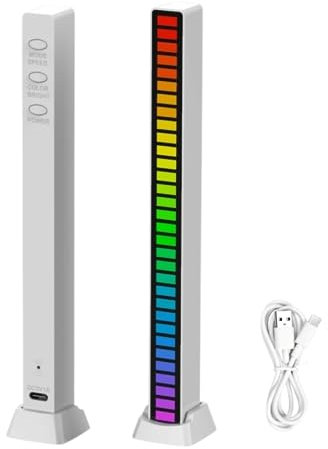Barra luminosa del ritmo musicale, Luci LED RGB multicolori, Lampe d'atmosfera musicale, 32 strisce luminose a LED con 18 modalità colore, per sala giochi, PC, TV, auto