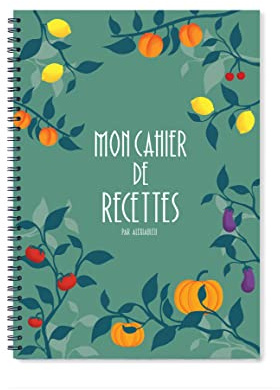 Cahier de recettes à compléter, grand format A4, 60 recettes