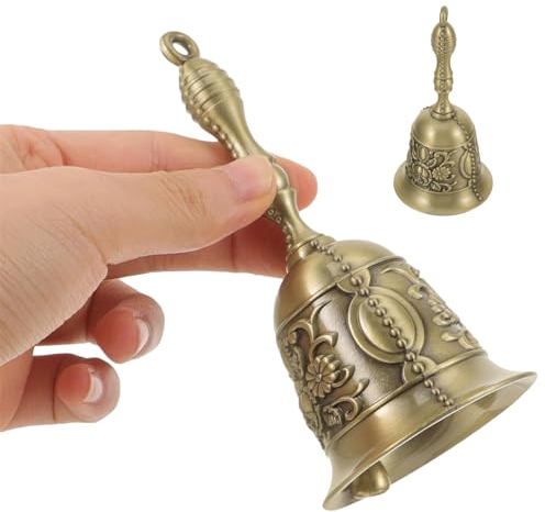 BOKHRA Handglocke – Elegante Weihnachtsglocke im Vintage-Stil, Tragbare Größe und Schöner Klang, Anlass, Breite Anwendungen als Abendessenglocken, Tierlehrglocke