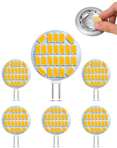 CucuGo G4 LED Leuchtmittel 3W, 400LM WarmWeiße 3000K G4 Birne, AC/DC 12-24V G4 Bi-Pin Basis, Äquivalente 30W Halogenlampen Glühlampen, CRI 90+, Nicht Dimmbar, 6Pack