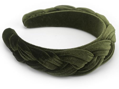 DRESHOW Diadema de Terciopelo Trenzado Diadema Acolchada Vintage para Niñas Diademas de Terciopelo de Moda para Las Mujeres