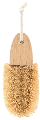 Spazzola per la pulizia dei piatti, con setole in fibra di cocco e manico in legno di gomma, facile da appendere, multiuso, per lavare i piatti della cucina