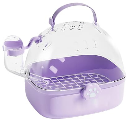 Caja de transporte para pájaros | Caja de transporte para animales pequeños de PVC con botella | Espaciosos utensilios de transporte para pájaros | Para chinchillas, guacamayos, conures, cacatúas