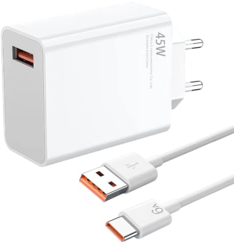 Laddare 45 W USB C-laddare original laddningskabel för Xiaomi Redmi Note 15 14 Pro 13 12 5G 12s 11 10 9 8 strömförsörjning, snabbladdare USB Power mobiltelefon USB C laddningskabel med