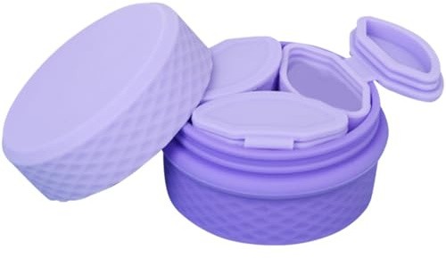 PACKOVE Contenitori Cosmetici Compatta in Silicone da Viaggio Cucchiaio, Scatola Portapillole e Medicinali, per Bagaglio da Viaggio