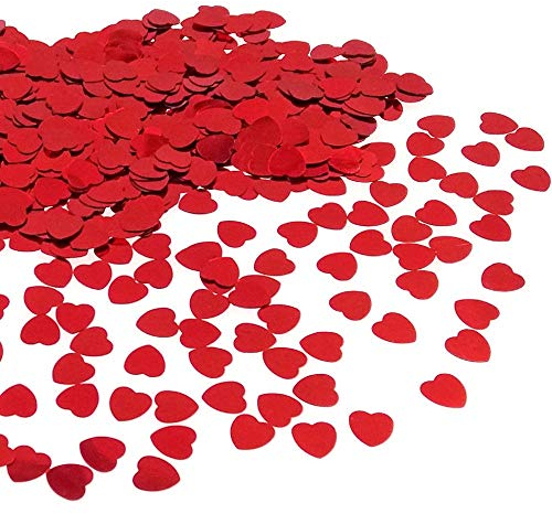 JZK 5000x 1cm coriandoli cuore rosso amore tavolo da pranzo matrimonio coriandoli sparsi coriandoli album/accessori artigianali, decorazione da tavolo per matrimonio, giorno di San Valentino