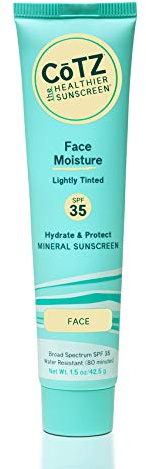 CoTZ Face Moisture Lightly Tinted Mineral Sunscreen Broad Spectrum SPF 35; 1.5 oz / 42.5 g