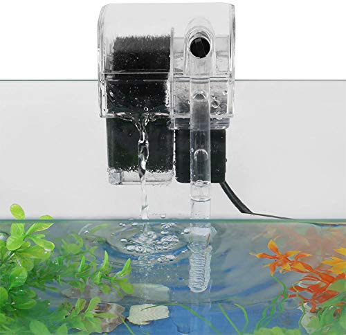 SOULONG Aquarium Filter, Außenfilter mit Filterwatte und Sauerstoff Pumpe für Aquarien Fließend Wasser Design