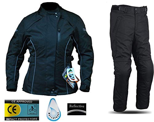 WinNet Completo tuta da moto femminile in cordura giacca e pantaloni per turismo (S)