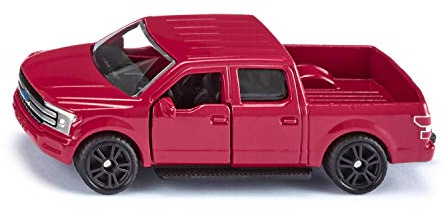 siku 1535, Ford F150, Rot, Metall/Kunststoff, Bereifung aus Gummi, Spielzeugauto für Kinder, Öffenbare Türen