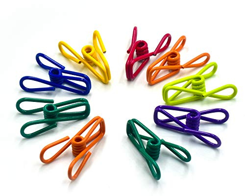 Lot de 16 Clips Utilitaires en Acier revêtu de PVC pour Emballage Alimentaire, Sac à Chips, vêtements, Papier, 5 cm