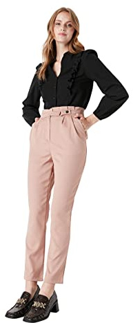 Trendyol Pantalon Carotte Basique Taille Haute pour Homme, Vison, 64 Femme