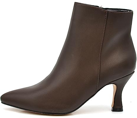 IF Fashion Tronchetti Stivali Stivaletti A Punta Scarpe da Donna Con Tacco MP413 testa di moro N.37