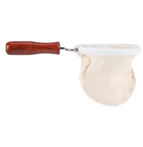 VIFERR Filtro de café Reutilizable, Bolsa de Filtro de Tela de Franela, Colador de té, Gotero de café Lavable con Mango de Madera para Cafetería de Oficina en (Pequeño 70 X 55 X 45 cm /