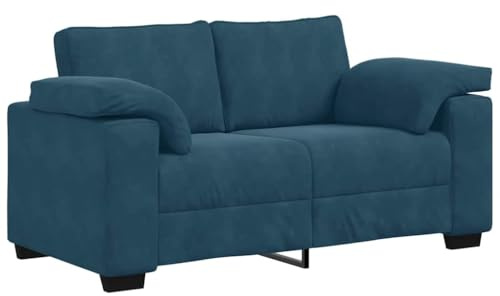 vidaXL Canapé 2 places en velours bleu de 120 cm, canapé 2 places, canapé de salon, canapé rembourré, canapé de salon, canapé 2 places