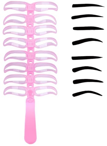 KAFZEL 8 Pezzi Stencil sopracciglia donna, Sopracciglia make up, Stampo per Sopra-cciglia per principianti, con supporto e elastico