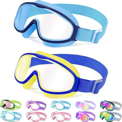 Vvinca Lunettes de natation pour enfants, large vue, anti-buée, protection UV | Sans fuite, garçons et filles