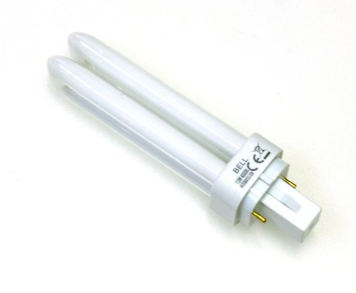 Bell G24d-1 - 2 tubos fluorescentes compactos de bajo consumo (doble vuelta), 13 W, 4 pines, luz blanca fría 840,