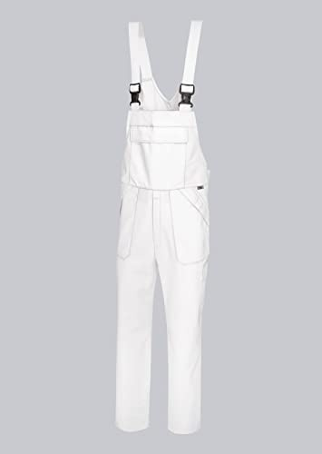BP 1681-558-21-Ln Unisex Arbeits-Latzhose, mit elastischer, verstellbarer Taille, 245,00 g/m² Stoffmischung, weiß, Ln