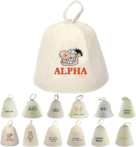 GMMH® Bastuhatt, bastufilt, filtmössa, 100 % bomull, bastu (SS20-020ALPHA)