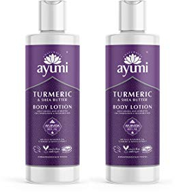Ayumi Turmeric & Shea Butter Body Lotion. Vegan, Cruelty-Free, Dermatologically-Tested, 2 x 250ml