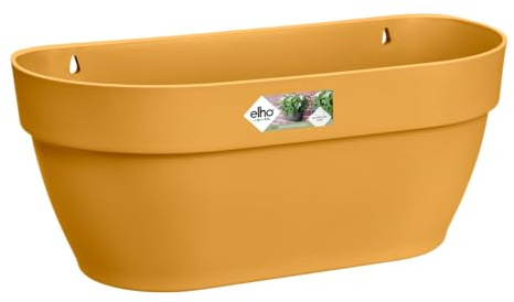 elho Vibia Campana Wall Basket 35 - Planter for Balcony & Outdoor - Ø 35.0 x H 14.8 cm - Yellow/Honey Yellow