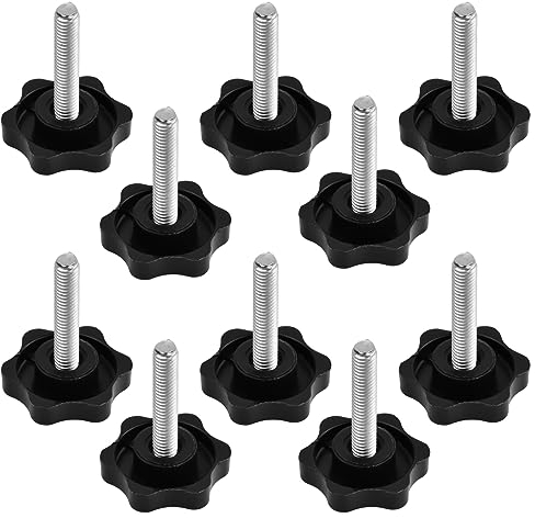 10 Piezas Tornillo de Pulgar Tornillos para Metales M6 / M8 Sujeción Manija Perilla Cabeza Moleteada Acero al Carbono Tornillos Moleteados Perilla de Estrella (M6/10pcs)