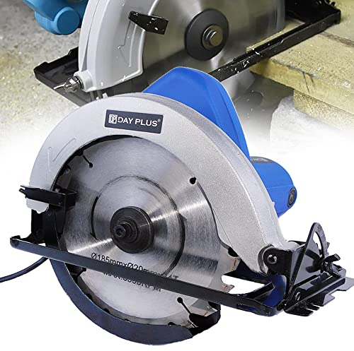 Elektrische Kreissäge 1500W Kompaktkreissäge Handkreissäge 185mm, Max Schnitttiefe 55mm, 5500RPM, Sicherheitsschalter, Kleine Kreissägen mit Sägeblättern zum Schneiden von Holz, Metall und Kunststoff