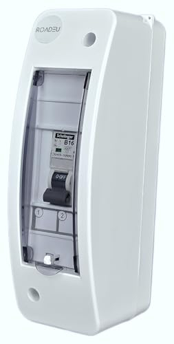 RoadEu - Leitungsschutzschalter, Stromverteiler B16A 1P 230V - Leistungsschalter, Sicherungskasten, Aufputz Verteiler