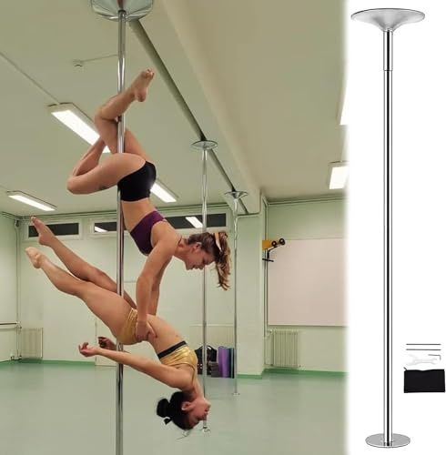 AviiSo Barra Pole Dance 2,2 m 2,7 m 3 m 3,2 m 3,6 m 3,7 m 3,8 m Poste sin Montaje en Techo para Principiantes Ejercicio, Kit de Barra de Baile extraíble portátil de 45 mm(Size:3M-3.1M/9.8ft-10ft)
