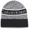Calvin Klein Damen Marled with Logo Beanie-Mütze, Schwarz, Einheitsgröße