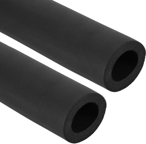 PATIKIL 1 7/8 (48mm) ID x 6.6Ft x 0.59 Pipe Insulation Foam Tube, 2pcs Pipe Cover Wrap Roll Bar Tubing for Handle Grip HVAC Air Conditioner Units, Black