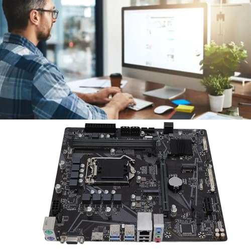 Computer Motherboard, LGA 1200 Socket, 2 Channel DDR4, Versatile Output, Premium Material, PCI E Socket, Multiphase Power Supply, for Home, Design, Gaming