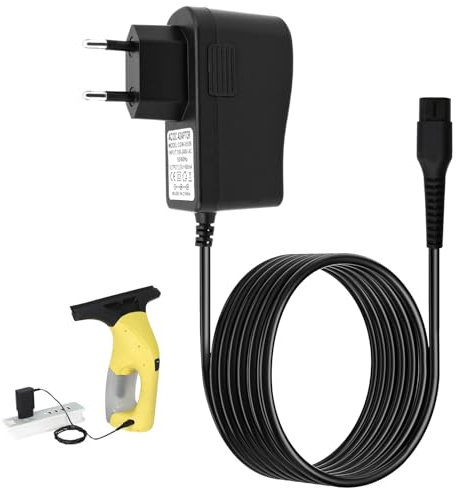 5.5V Chargeur pour Nettoyeur de Fenêtres pour Karcher, 5.5V 600mA Adaptateur Secteur Compatible avec Kärcher WV2, WV5 Premium, WV6, WV60, WV70, WV75, WV60 Plus, WV75 Plus,Chargeur de Remplacement 1.5m