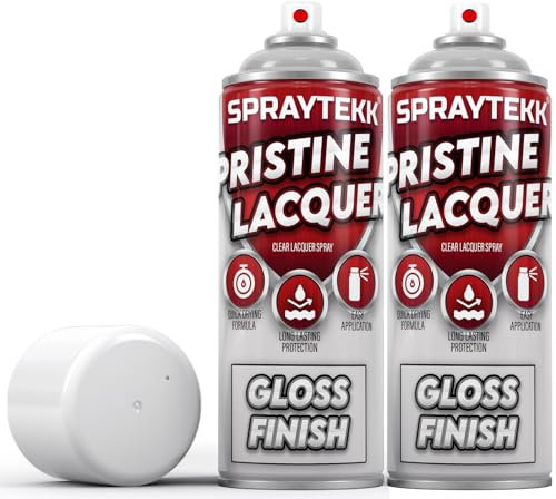 SPRAYTEKK Clear Lacquer Spray Paint | 400ml | Fast-Drying Acrylic Topcoat for Wood, Metal, Plastic & More | Non-Yellowing, UV & Scratch Resistant | Indoor & Outdoor Use (Gloss, 1)