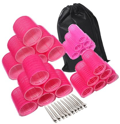 NonHeat - Rulli per capelli con clip in metallo, per acconciature lunghe e corte, 6 pezzi