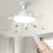 Ventilador de Techo con Luz y Control Remoto, Ventilador Retractil Techo Silencioso con Aspas Ocultas, E27 Regulable LED Lámpara 4 Velocidades Silenciosa, para Sala de Estar, Dormitorio (60W)