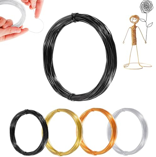 18 Gauge 1mm Aluminum Craft Wire 165 Feet,Black Bendable Sculpting Metal Wire,Metal Crafting Wire for Sculpting,Wreath Craft,Floral Making,Jewelry Making,Weaving and Wrapping Black Wires