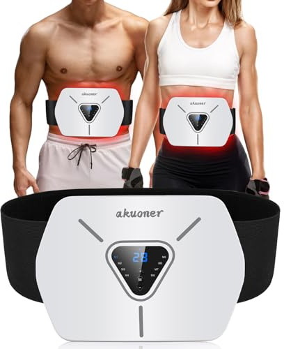 WaJiu EMS Muscle Stimulator, 3D All-in-one Abs Trainer Muscle Stimulator, 8 Modes & 30 Levels, Portable Stomach Toning Belt for Men & Women, Home Office