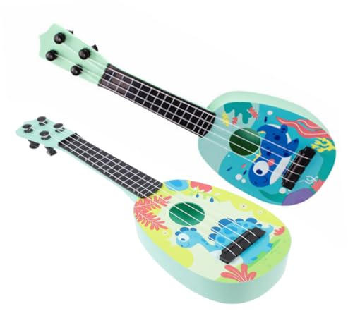 TOYANDONA Jouet De Guitare Mini Ukulélé pour Garçon Et Filles Petit Format Plastique Multiusage Jeu Éducatif 2 Pièces Utilisation Intérieure Apprentissage Musical