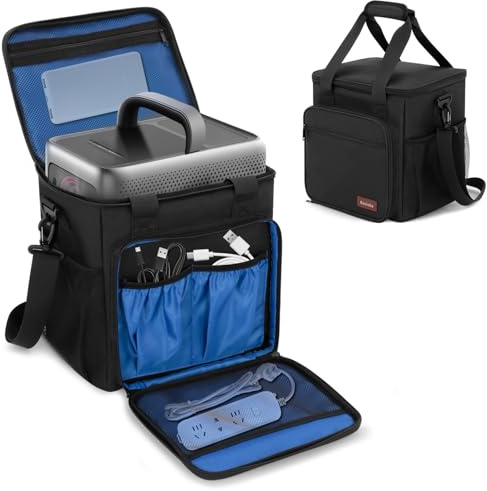 Projector Case Compatible with Nebula Mars 3 & Cosmos Laser 4K/4K SE, Foam-Padded Carrying Bag with Multiple Pockets, Lightweight Compact Home & Outdoor Organizer for Projector & Accessories, Bag Only