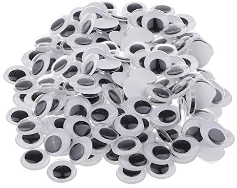 Fenteer Ojos Autoadhesivos de Base Plana, Ojos Móviles Autoadhesivos, Juguetes, Decoraciones, Manualidades para Niños, Fabricación de Ojos, Escuela, 15 mm 200 Piezas