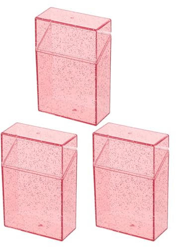 COOPHYA 3 St Transparent i Plast Portabel Tunn Cigarrask för Cigaretter Robust Med Stabil Öppning och Säker Förvaring i Rosa Passar För Daglig Användning och Resor