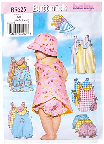 Butterick Patterns B5625 Infants' Romper, Jumper, Panties and Hat, Size NB0 (NB-S-M)