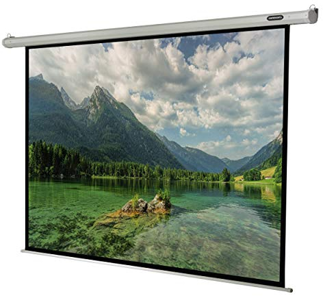 celexon Economy Motor-Leinwand 80 | 160x120 cm 4:3 | elektrische 4K,Full-HD Beamer-Leinwand für Büro-Präsentationen & Ihr Heimkino | zur Wand- und Deckenmontage | inkl. Fernbedienung