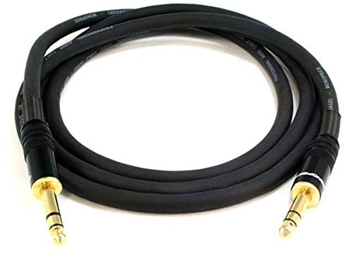 Monoprice 1/4-Inch TRS Male to Male Cable - 6 Feet - Black, 16AWG, Gold Plated - Premier Series