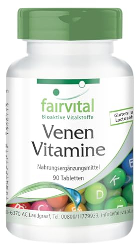 Fairvital | Venen-Vitamine - 90 Tabletten - HOCHDOSIERT - VEGAN - mit Traubenkernextrakt, Rosskastanie und mehr