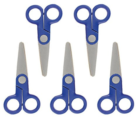 Betzold - Papierschere, 5er Set - Kinder-Schere Bastelschere Gruppenset Scherenset