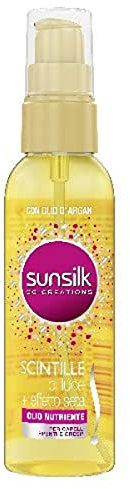 SUNSILK Scintille Di Luce più effetto seta con olio d'argan per capelli spenti e crespi, 75ml