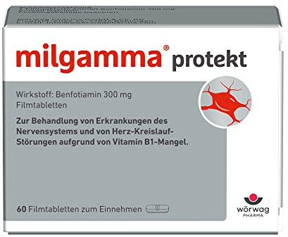 milgamma protekt, 60 Stück: Mit Benfotiamin zur Behandlung von Symptomen bei Nervenschäden infolge eines Vitamin-B1-Mangels, besonders hohe Bioverfügbarkeit, 1x tägliche Einnahme